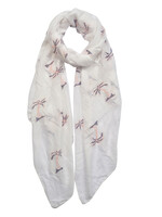 Clayre & Eef Sjaal 70*180 cm wit JZSC0425W