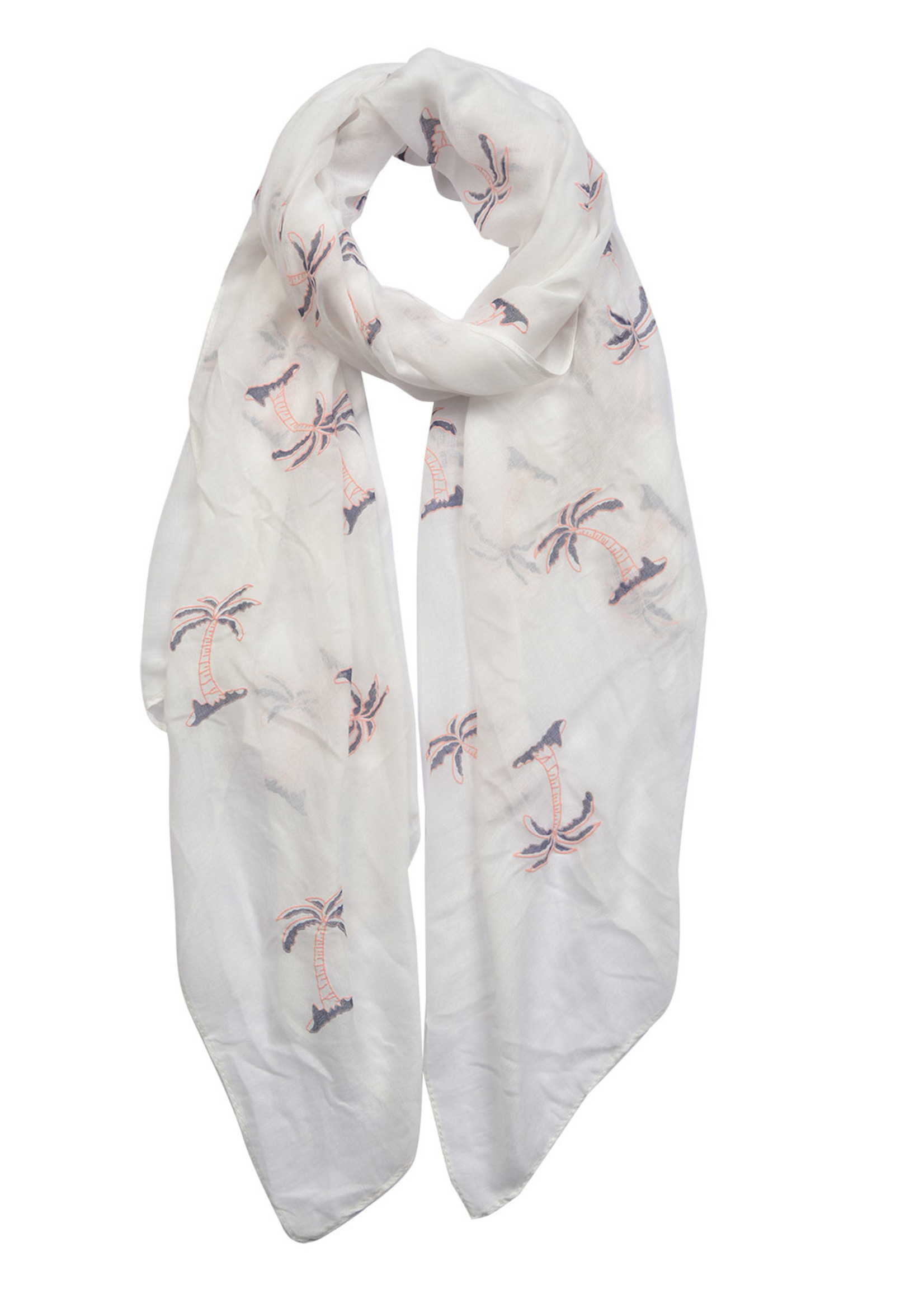 Clayre & Eef Sjaal 70*180 cm wit JZSC0425W