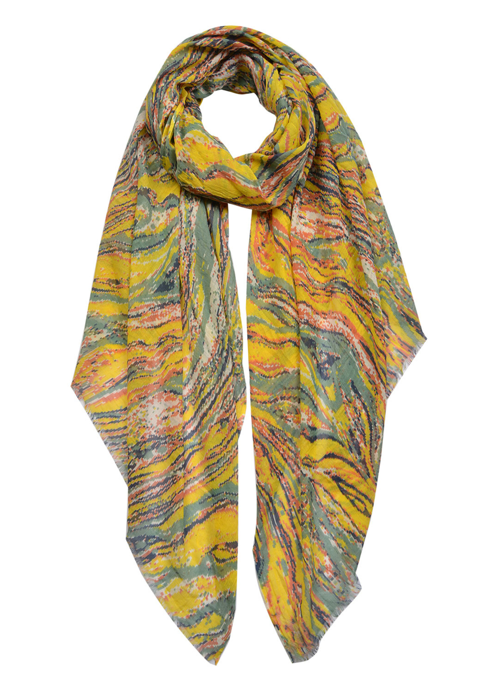 Clayre & Eef Écharpe 100*180 cm jaune JZSC0429Y