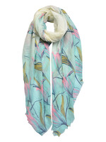 Clayre & Eef Écharpe 90*180 cm bleu JZSC0437BL