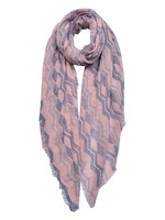 Clayre & Eef Sjaal 90*180 cm roze JZSC0444