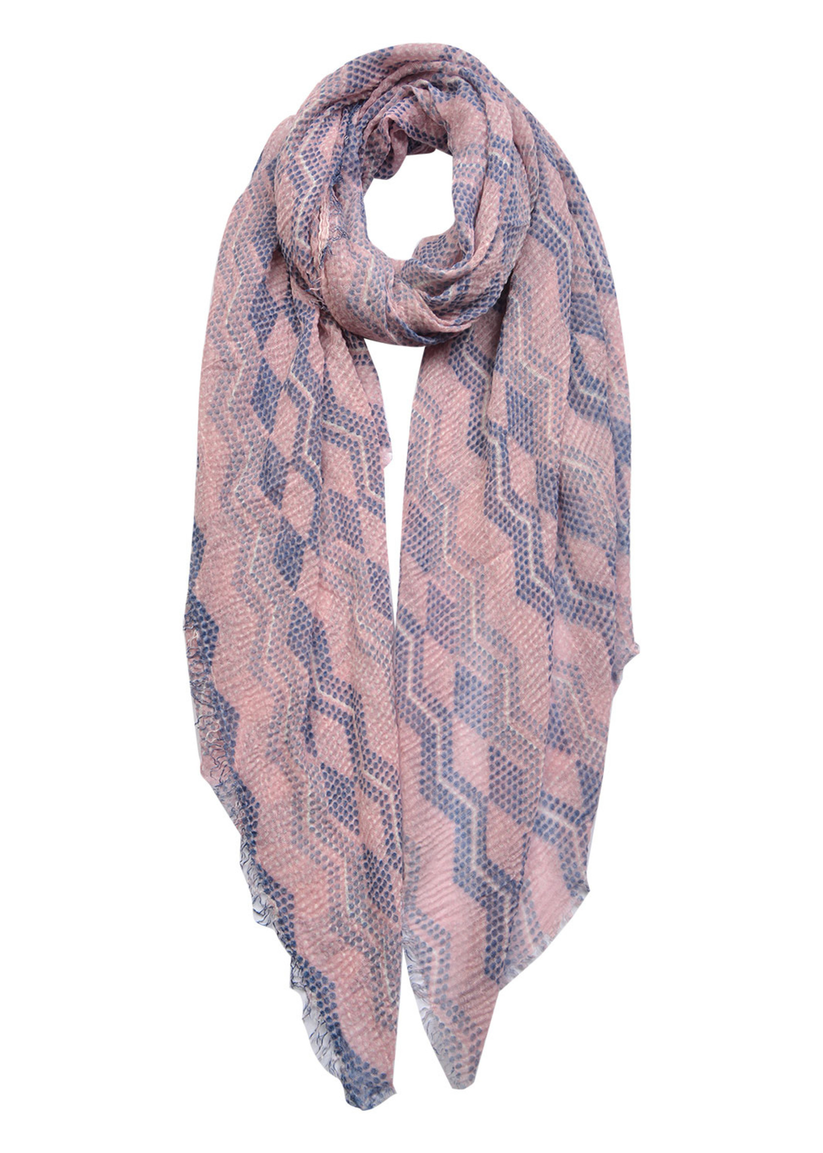 Clayre & Eef Sjaal 90*180 cm roze JZSC0444