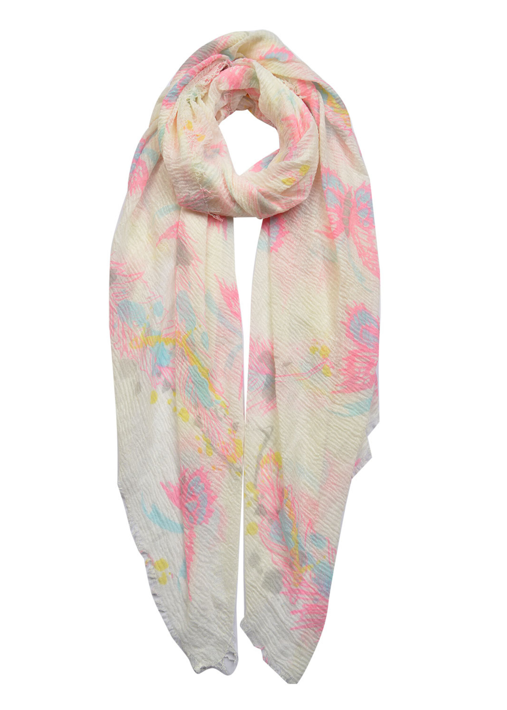 Clayre & Eef Écharpe 90*180 cm rose JZSC0445