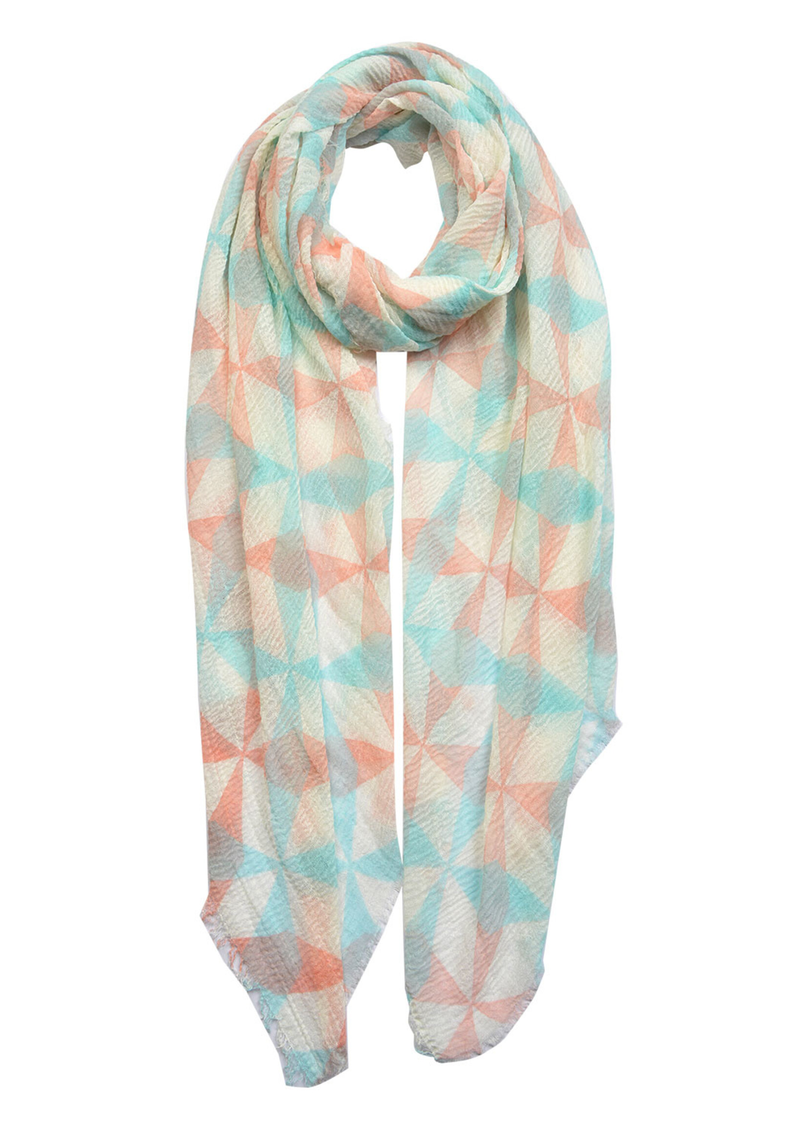 Clayre & Eef Sjaal 90*180 cm blauw JZSC0446