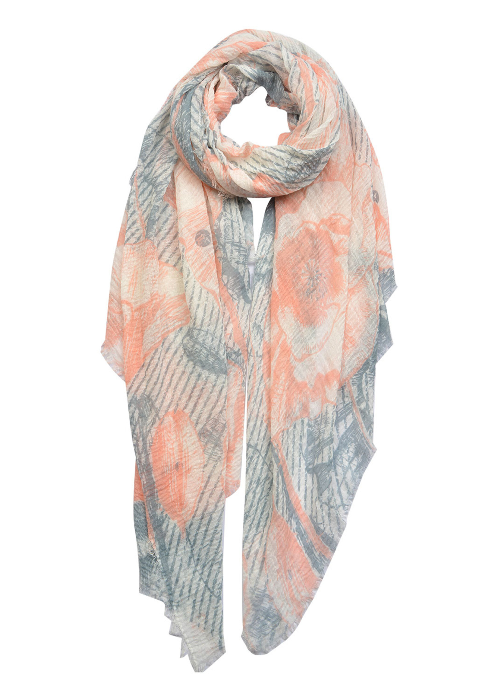 Clayre & Eef Sjaal 90*180 cm roze JZSC0447