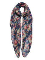 Clayre & Eef Sjaal 80*180 cm blauw JZSC0453BL