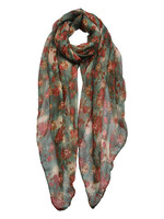 Clayre & Eef Écharpe 80*180 cm vert JZSC0453GR