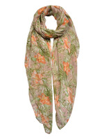 Clayre & Eef Sjaal 80*180 cm kaki JZSC0454KH