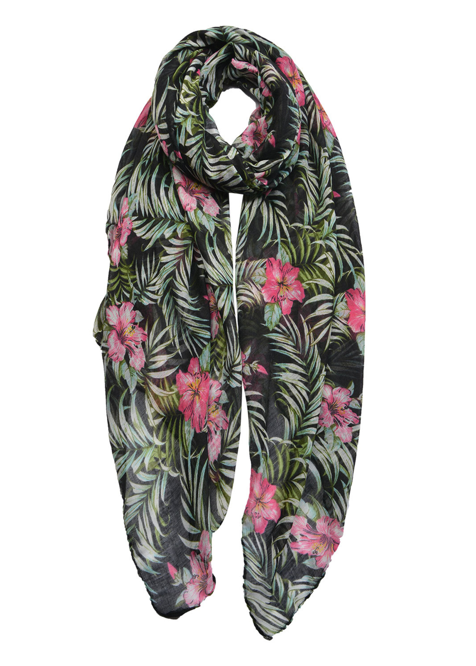 Clayre & Eef Sjaal 80*180 cm zwart JZSC0454Z