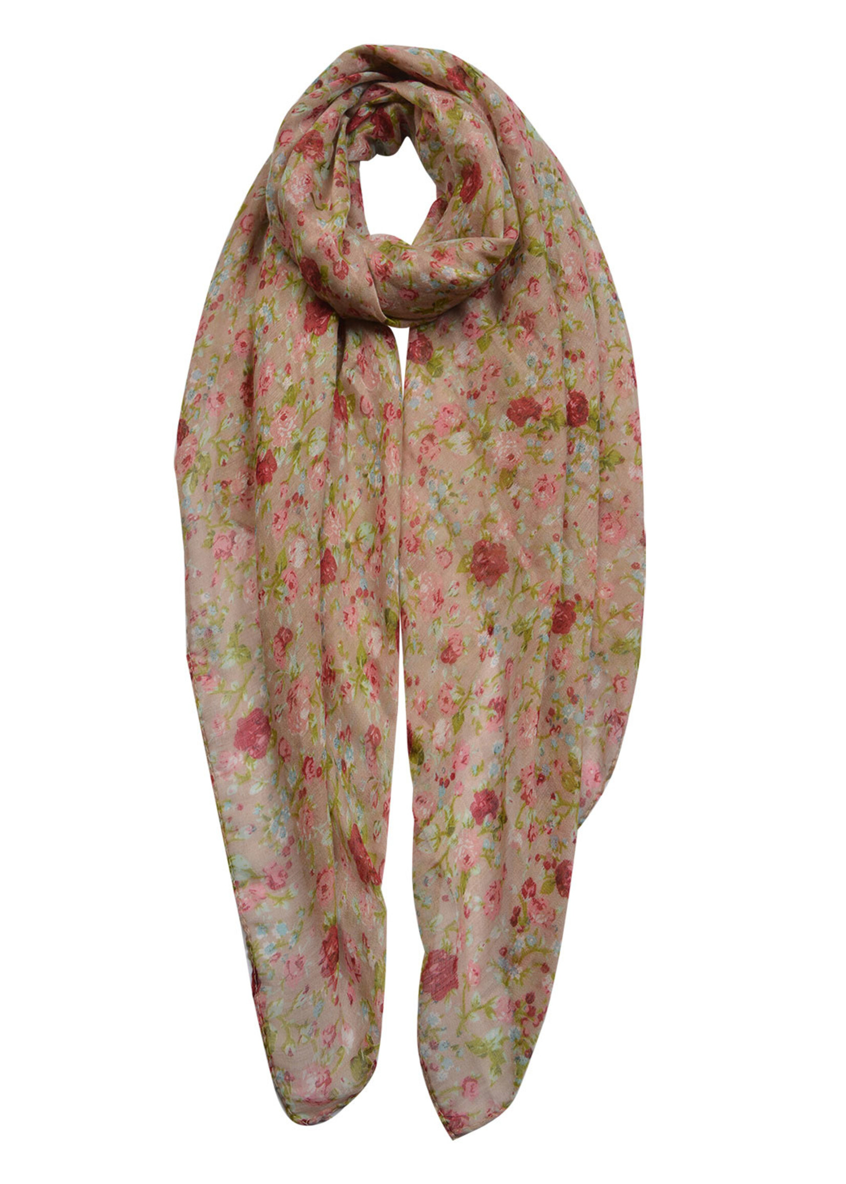 Clayre & Eef Sjaal 80*180 cm kaki JZSC0455KH