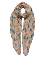 Clayre & Eef Sjaal 80*180 cm kaki JZSC0459KH