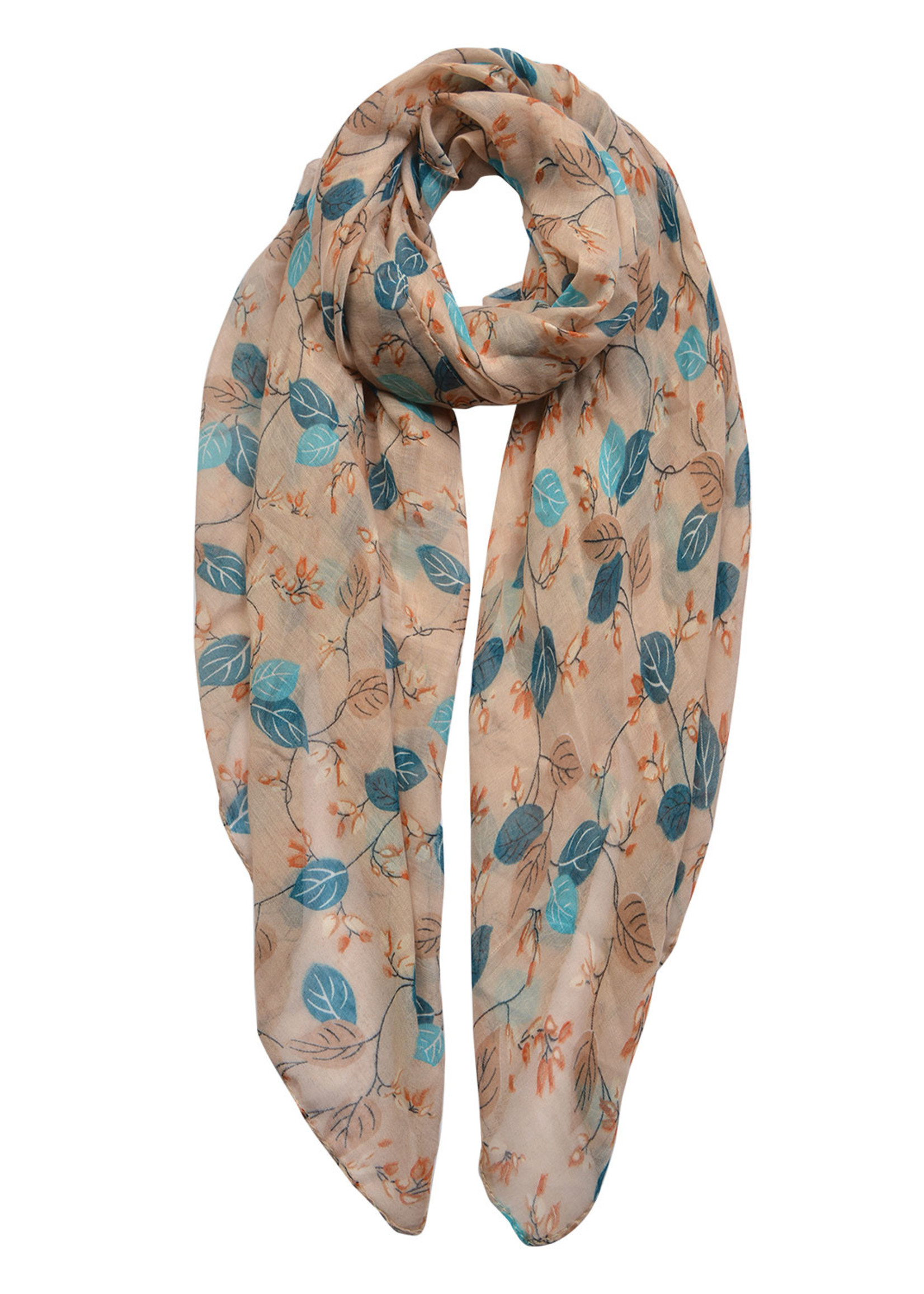 Clayre & Eef Sjaal 80*180 cm kaki JZSC0459KH