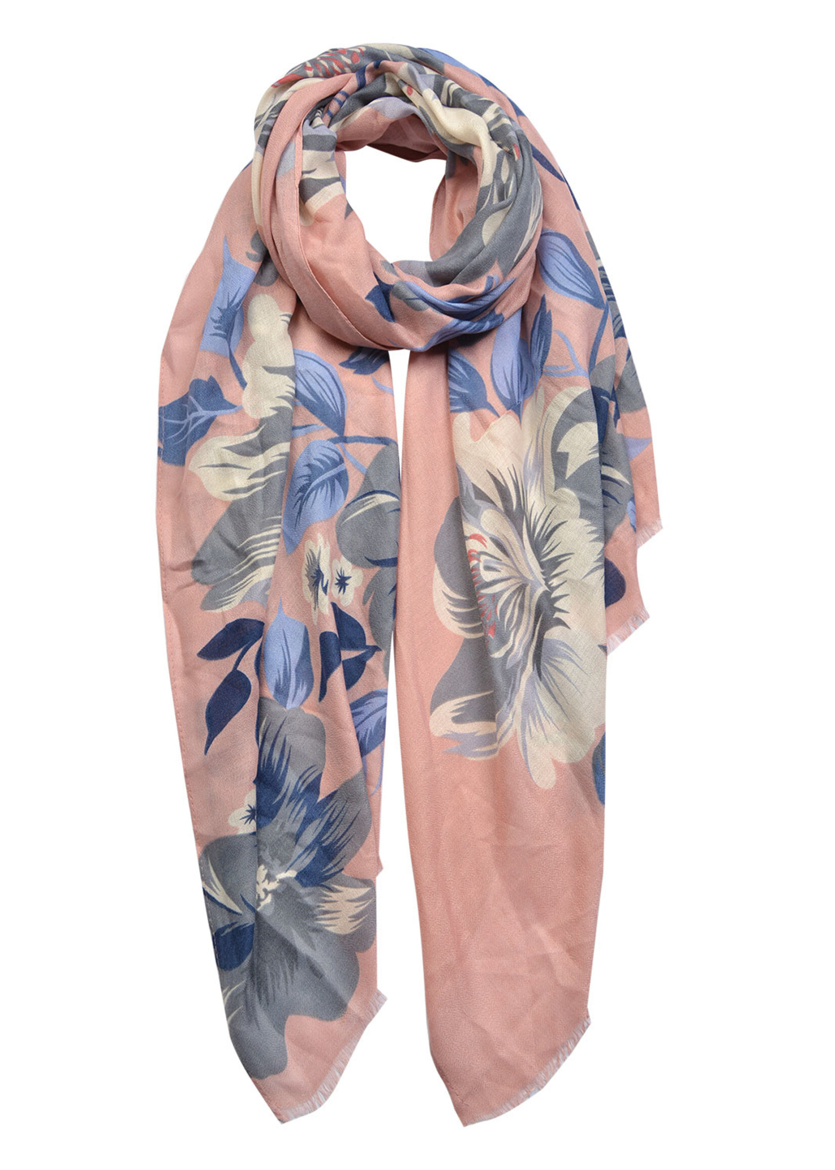 Clayre & Eef Sjaal 90*180 cm roze JZSC0472P