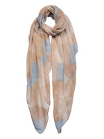 Clayre & Eef Sjaal 80*180 cm kaki JZSC0476KH