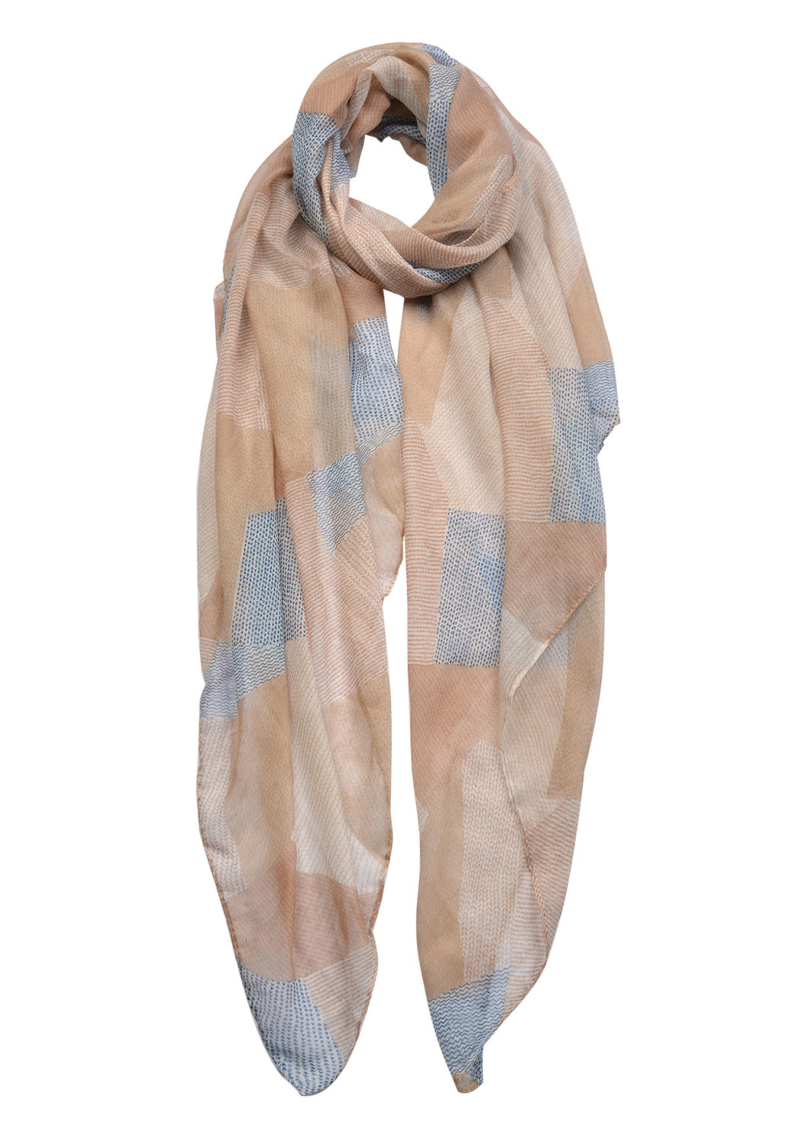 Clayre & Eef Sjaal 80*180 cm kaki JZSC0476KH