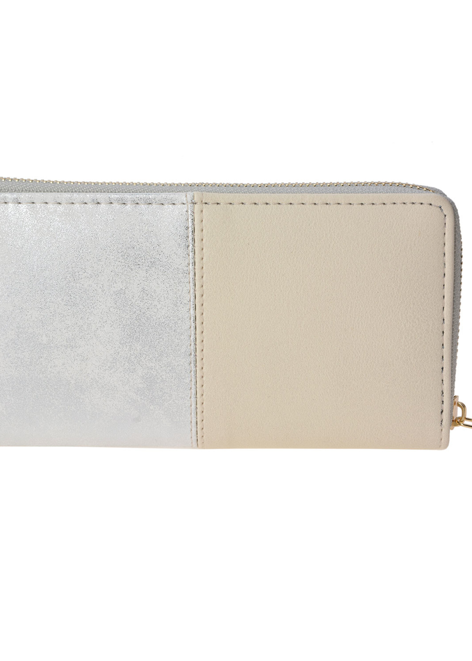 Clayre & Eef Portemonnee 19*10 cm zilverkleurig JZWA0069ZI