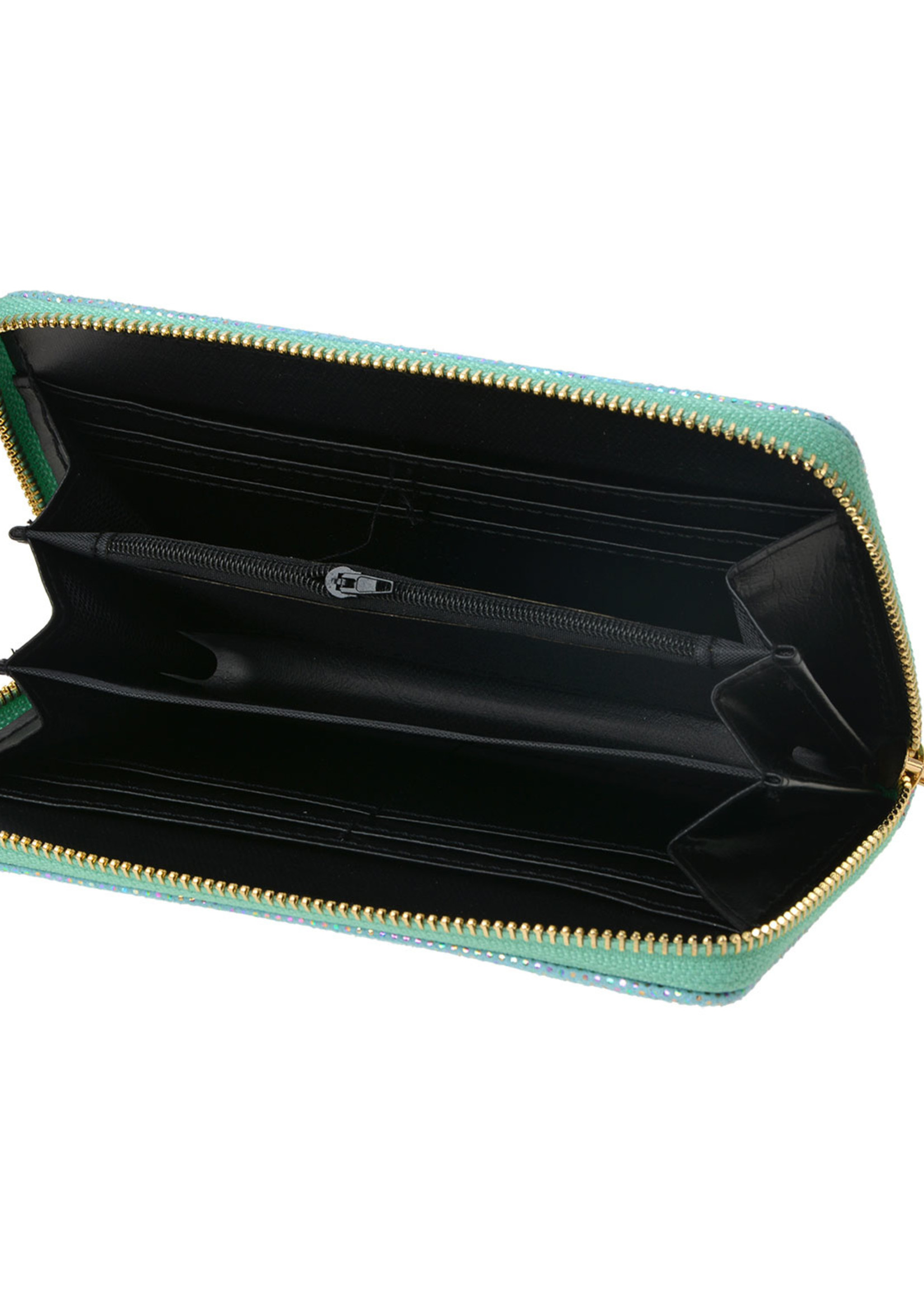 Clayre & Eef Portemonnee 19*10 cm groen MLPU0277GR