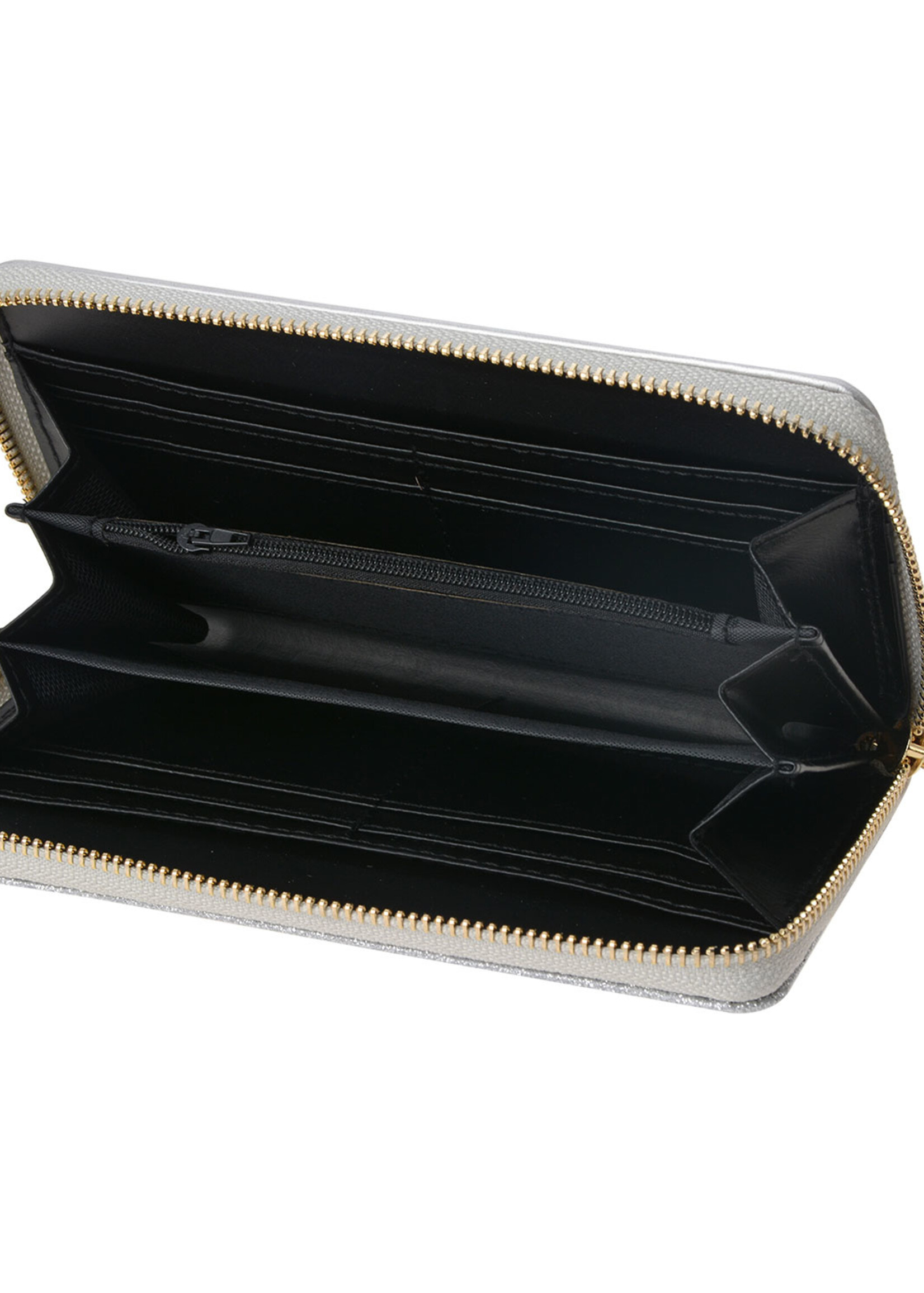 Clayre & Eef Porte-monnaie 19*10 cm couleur argentée MLPU0279