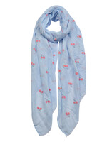 Clayre & Eef Écharpe 70*180 cm bleu MLSC0385BL