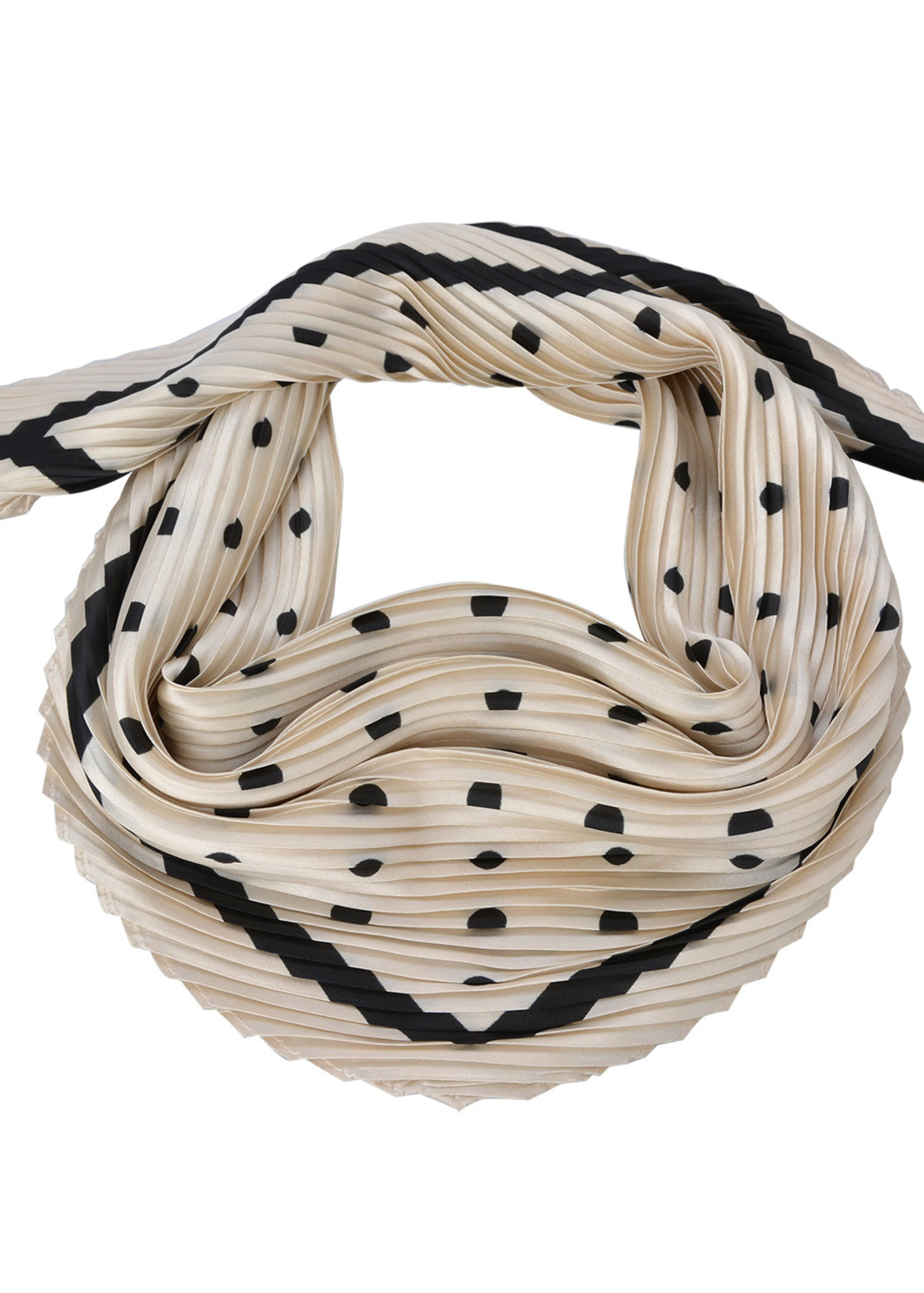 Clayre & Eef Sjaal 70*70 cm wit/zwart MLSC0394