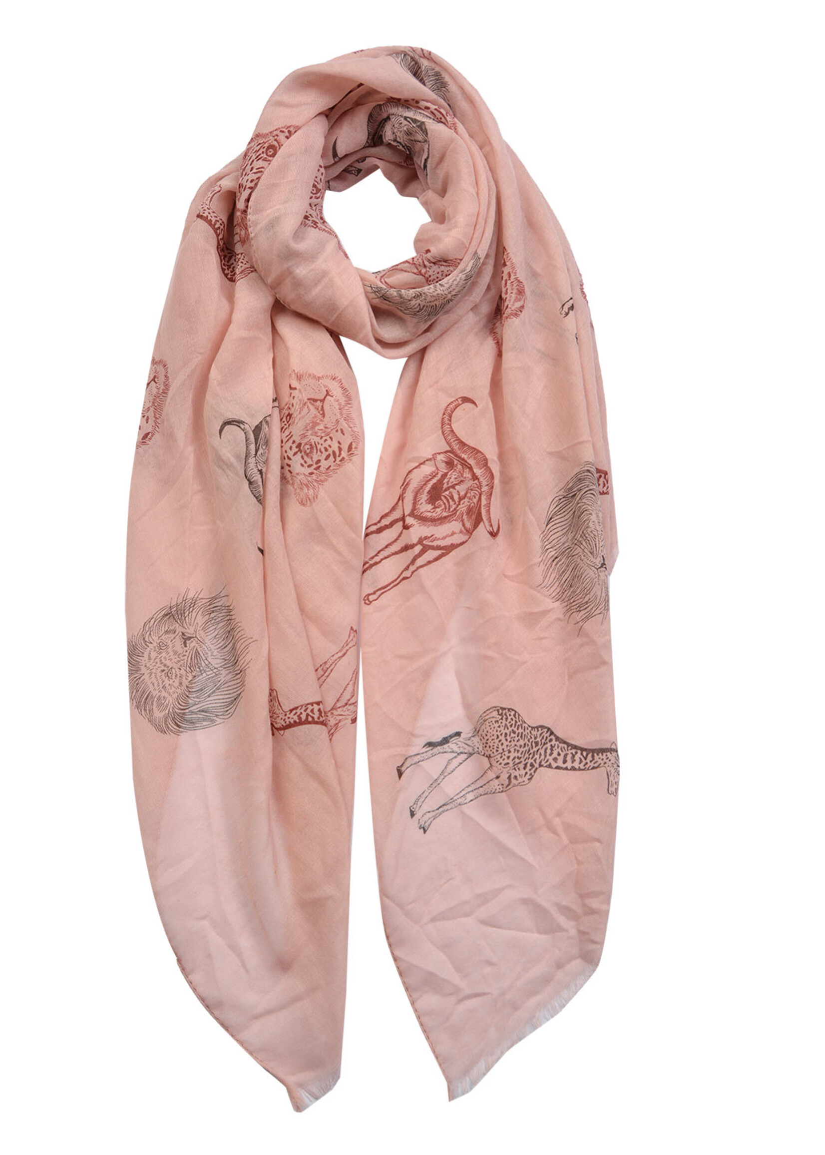 Clayre & Eef Sjaal 70*180 cm roze MLSC0409P