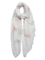 Clayre & Eef Écharpe 70*180 cm blanc MLSC0409W