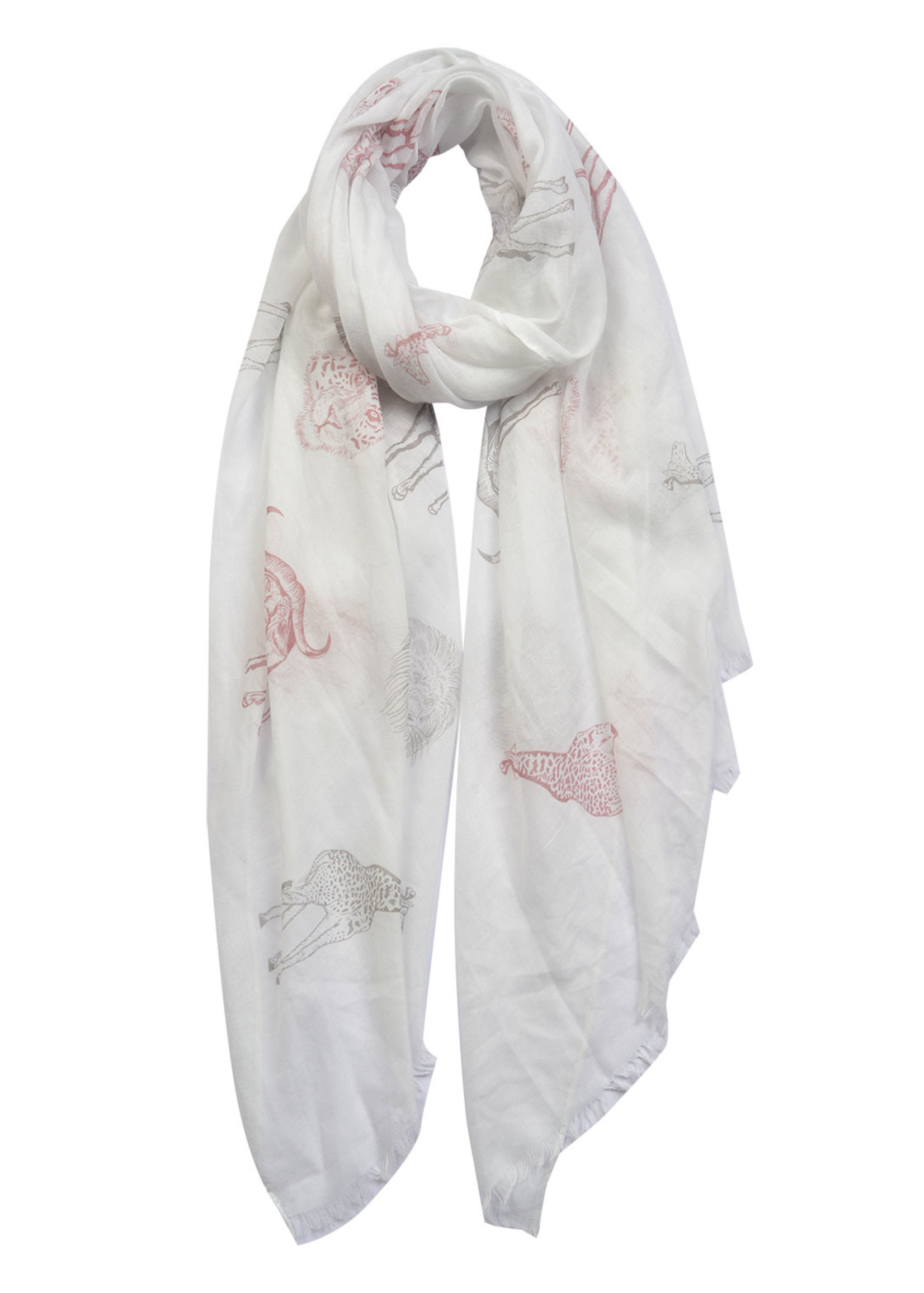 Clayre & Eef Sjaal 70*180 cm wit MLSC0409W