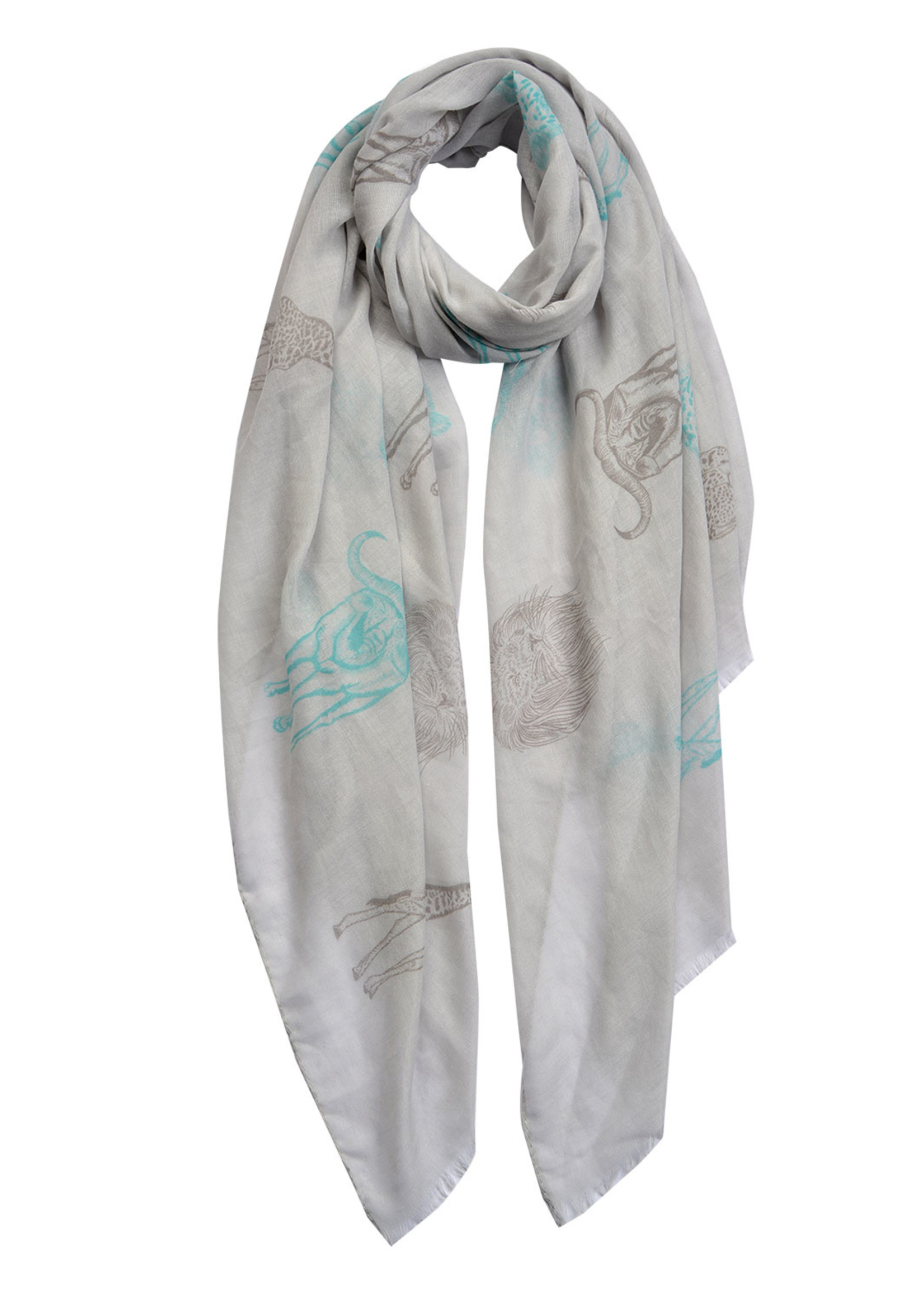 Clayre & Eef Écharpe 70*180 cm gris MLSC0411