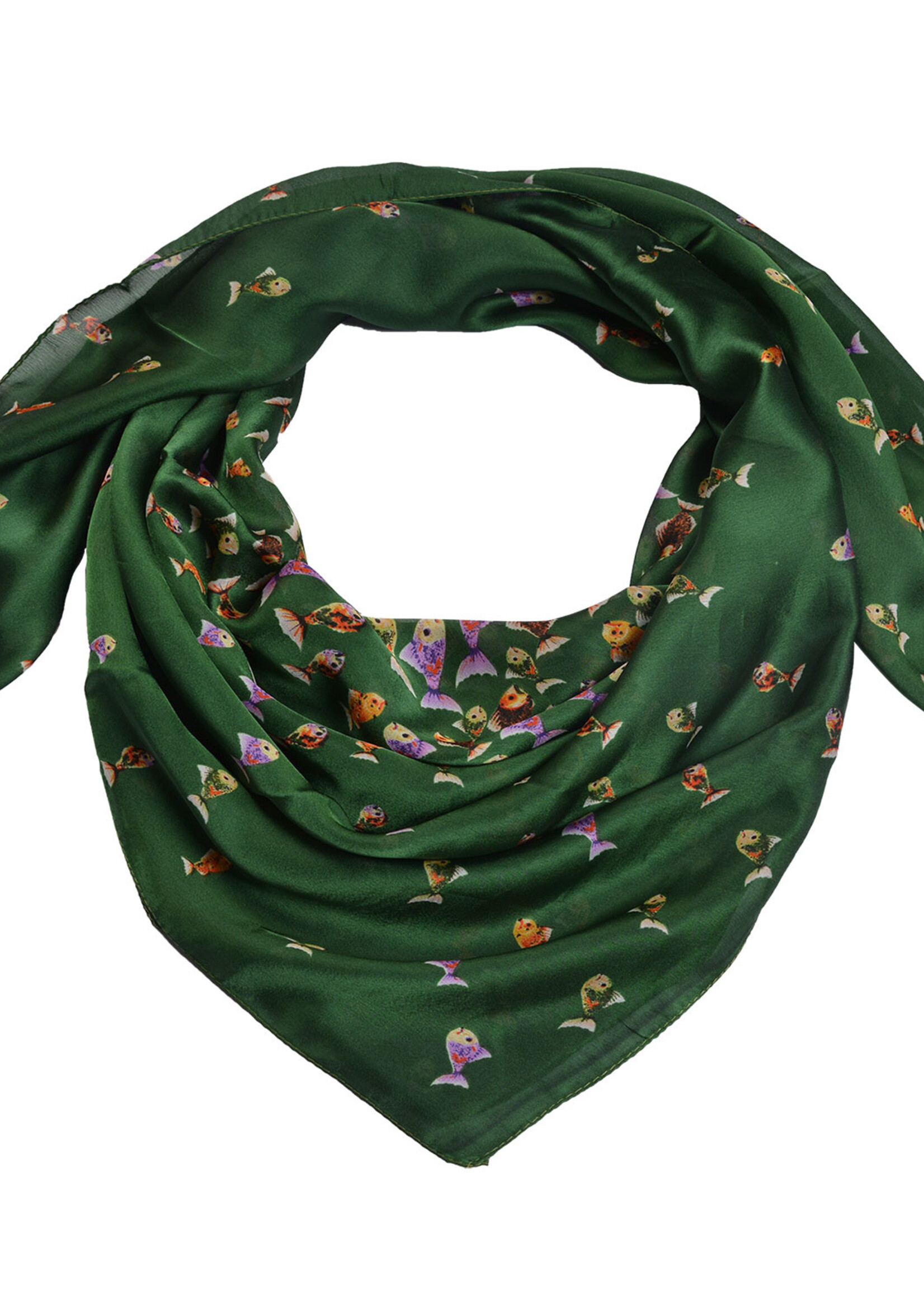 Clayre & Eef Écharpe 110*110 cm vert MLSC0419GR