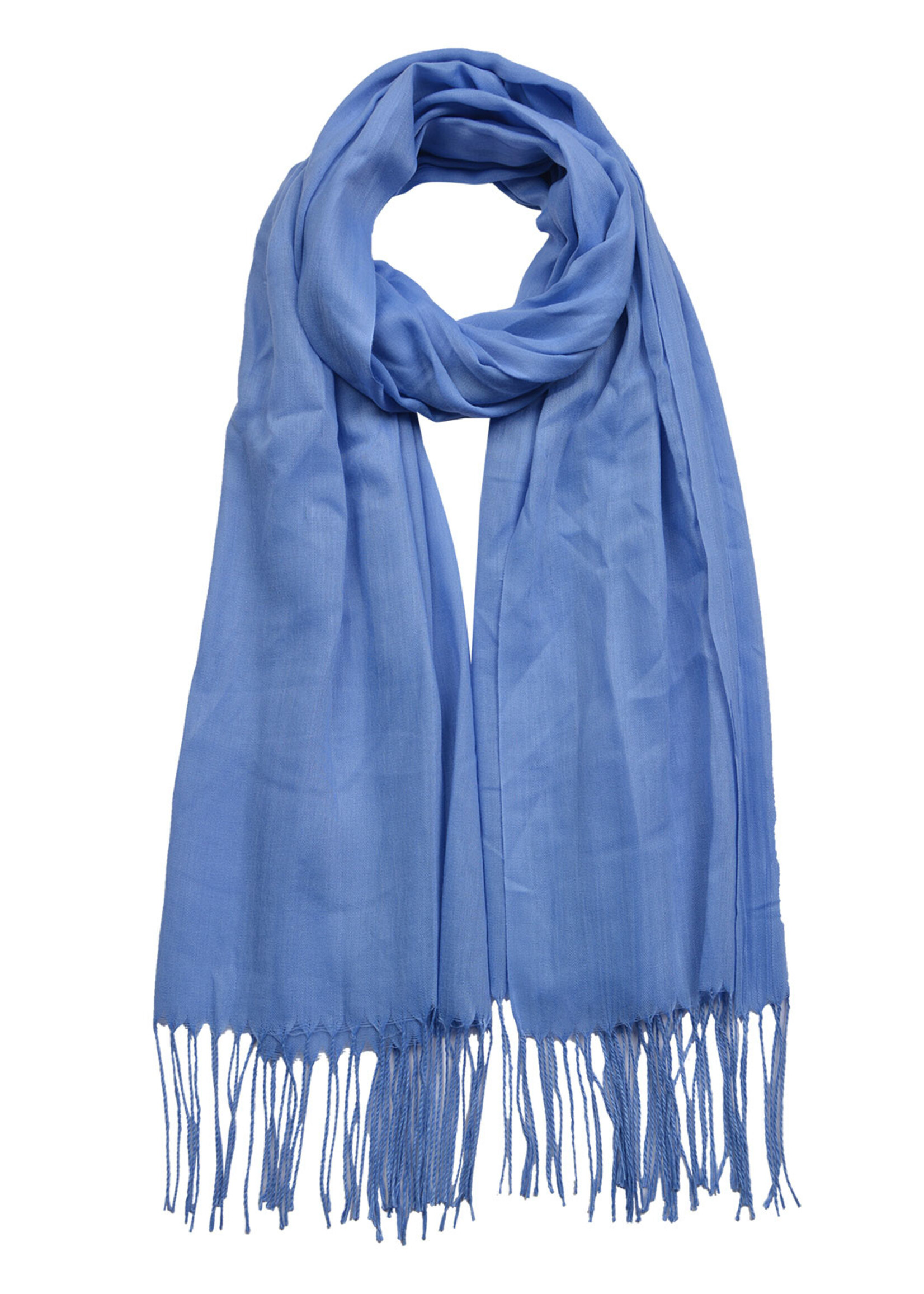 Clayre & Eef Écharpe 70*170 cm bleu MLSC0421BL