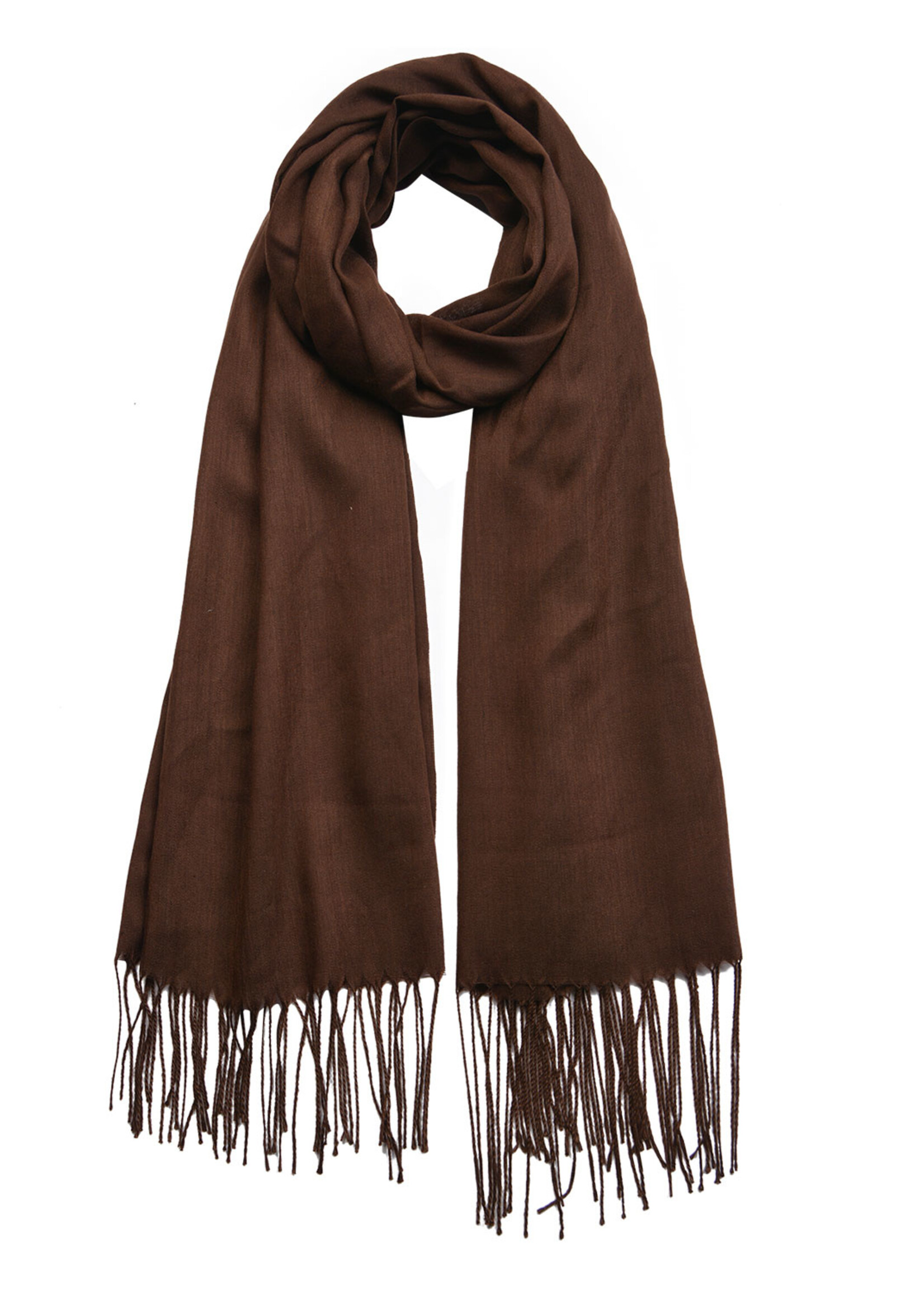 Clayre & Eef Sjaal 70*170 cm bruin MLSC0421CH