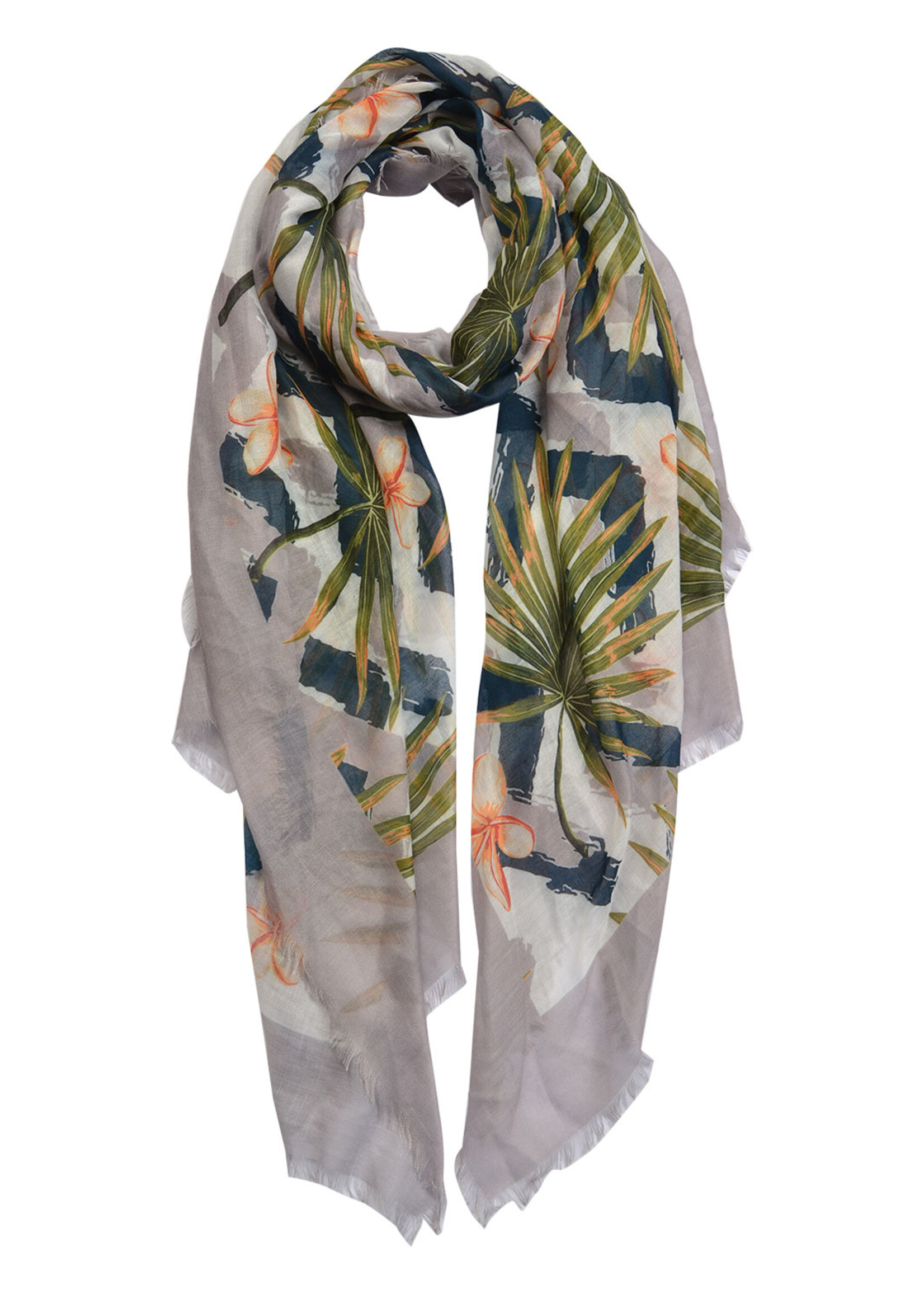 Clayre & Eef Écharpe 70*180 cm vert MLSC0427