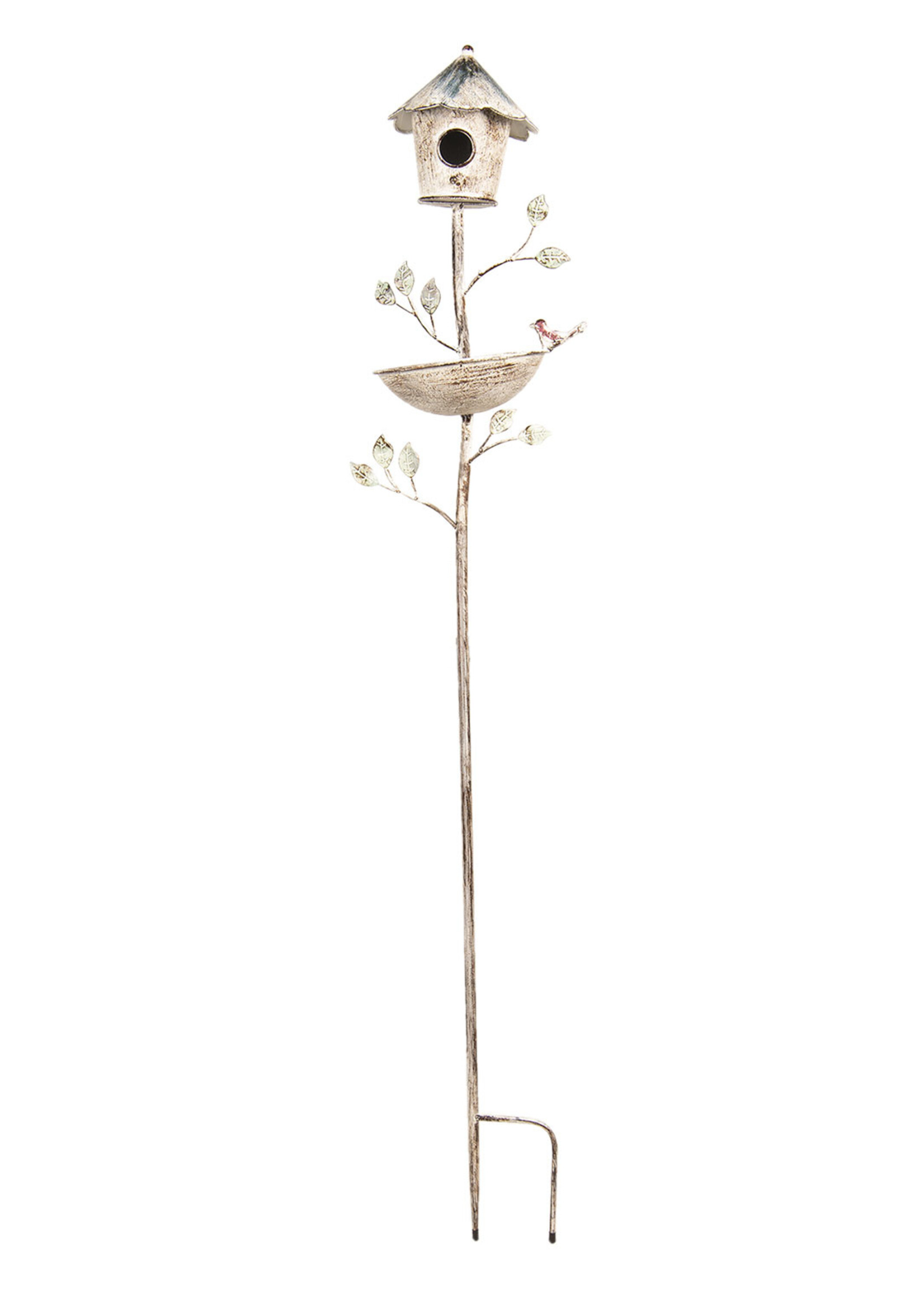 Clayre & Eef Déco à planter maison doiseaux 28*25*132 cm 5Y0642