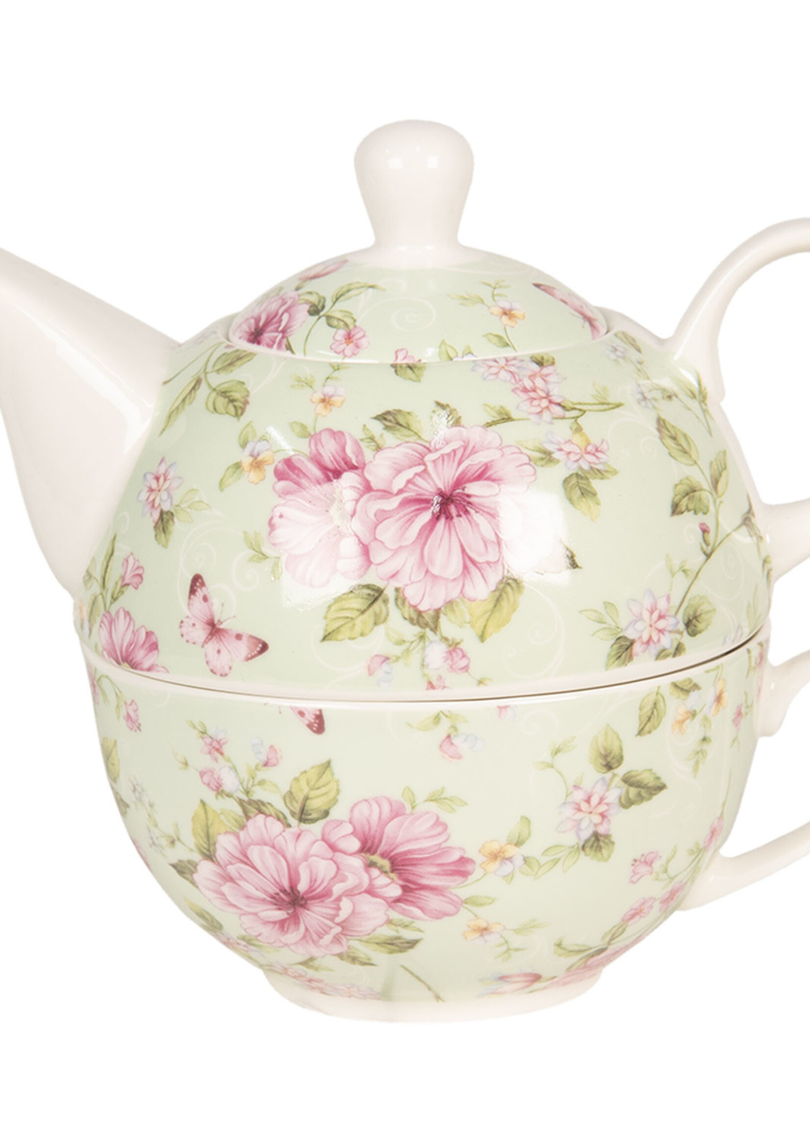 Clayre & Eef Tea for one 16*10*14 cm / 400 ml / 250 ml 6CE1074