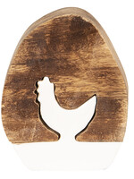 Clayre & Eef Décoration oeuf avec poule 10*8*2 cm 6H1768S