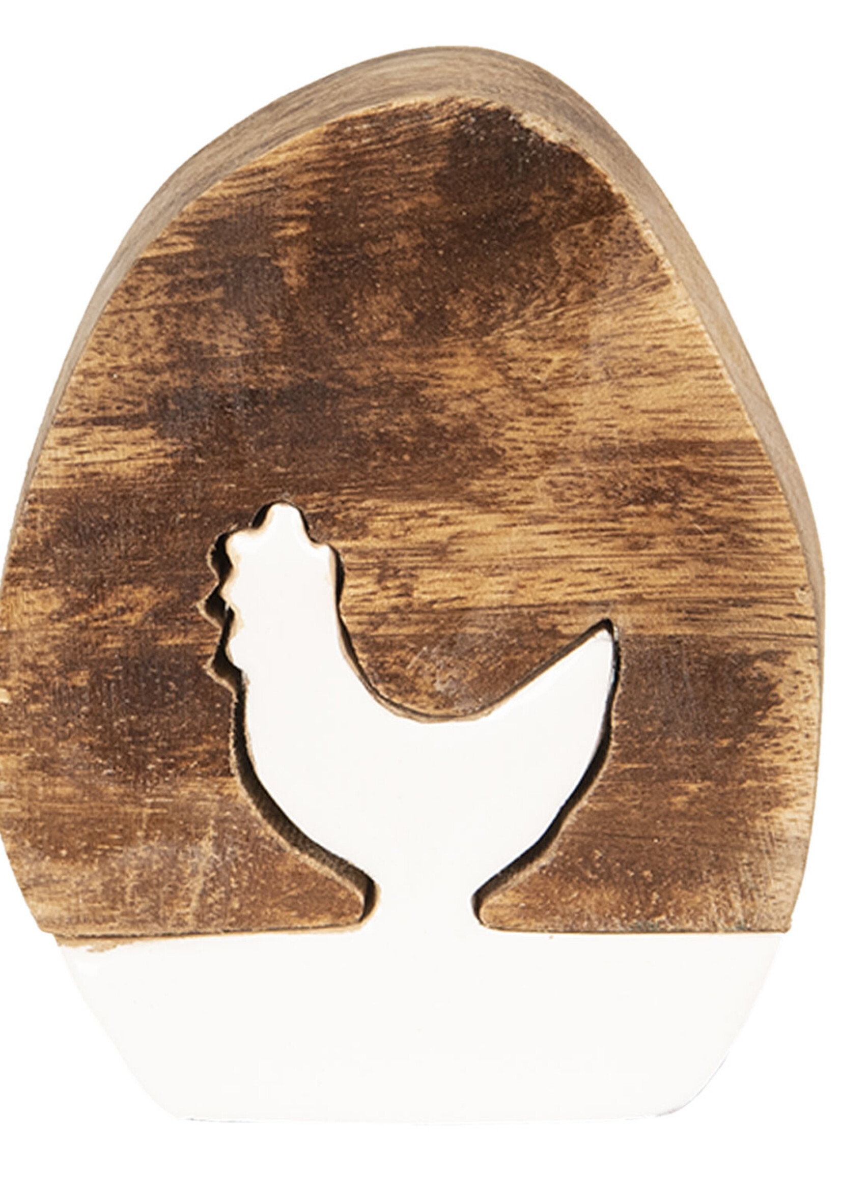 Clayre & Eef Décoration oeuf avec poule 10*8*2 cm 6H1768S