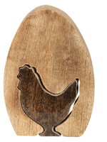 Clayre & Eef Decoratie ei met kip 12*2*8 cm 6H1769S
