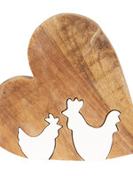 Clayre & Eef Décoration coeur avec poule 16*2*15 cm 6H1771S