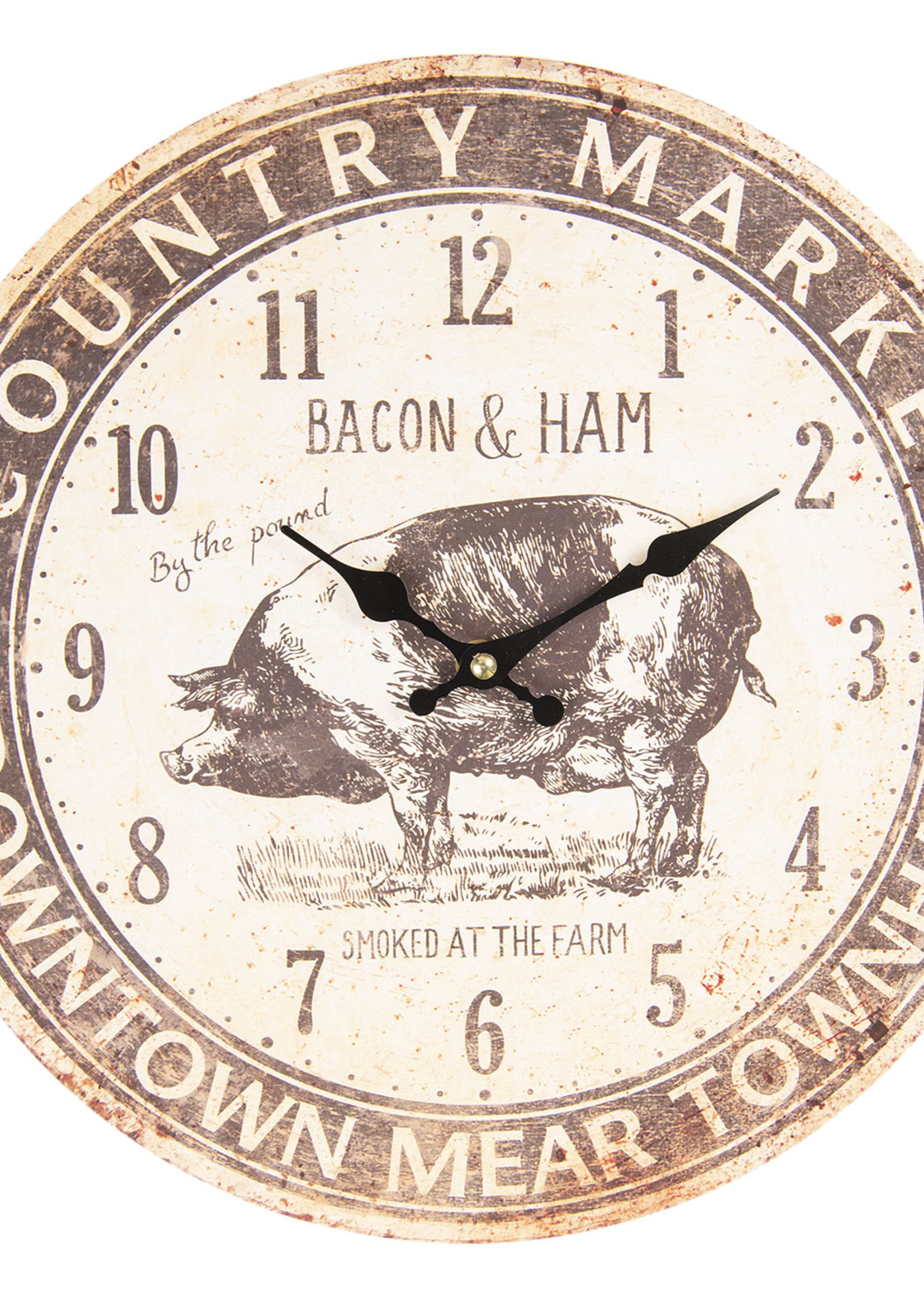 Clayre & Eef Wandklok Ø 34*3 cm / 1*AA 6KL0570