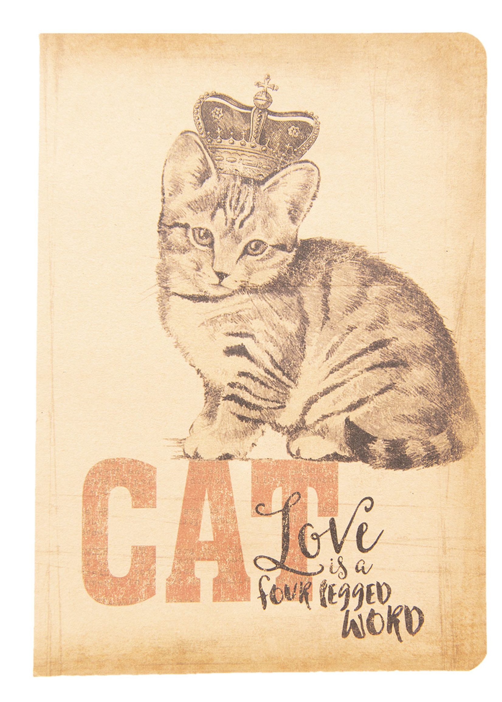 Clayre & Eef Notitieboekje kat 13*19*1 cm 6PA0500