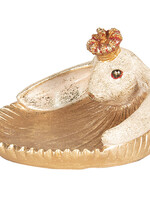 Clayre & Eef Décoration lapin avec plat 19*16*11 cm 6PR2523