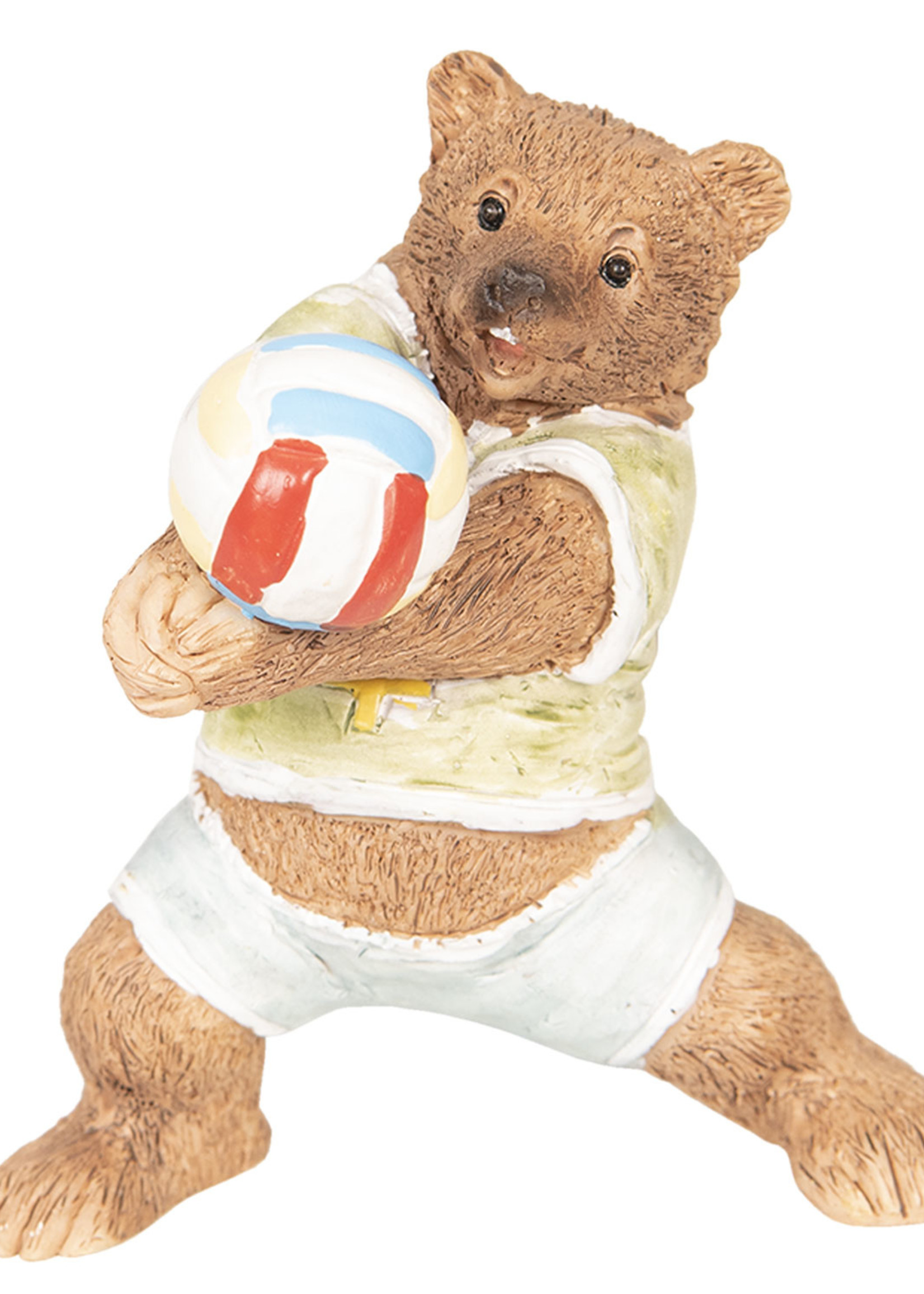 Clayre & Eef Décoration ours volleyball 9*7*10 cm 6PR2572