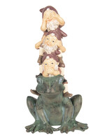 Clayre & Eef Décoration nains sur grenouille 18*16*35 cm 6PR2646