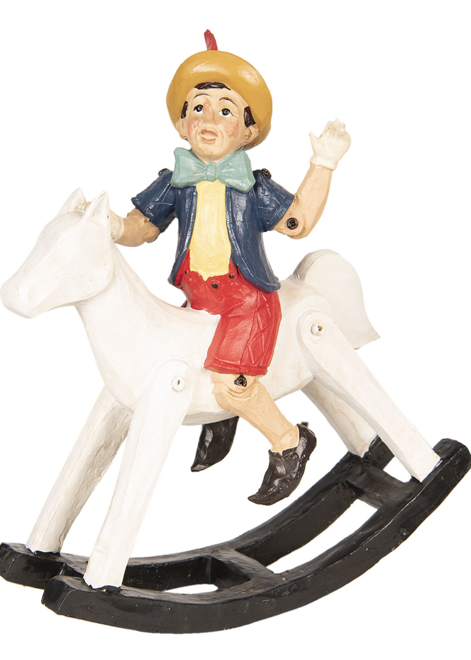 Clayre & Eef Poupée sur cheval à bascule 26*8*29 cm 6PR2526