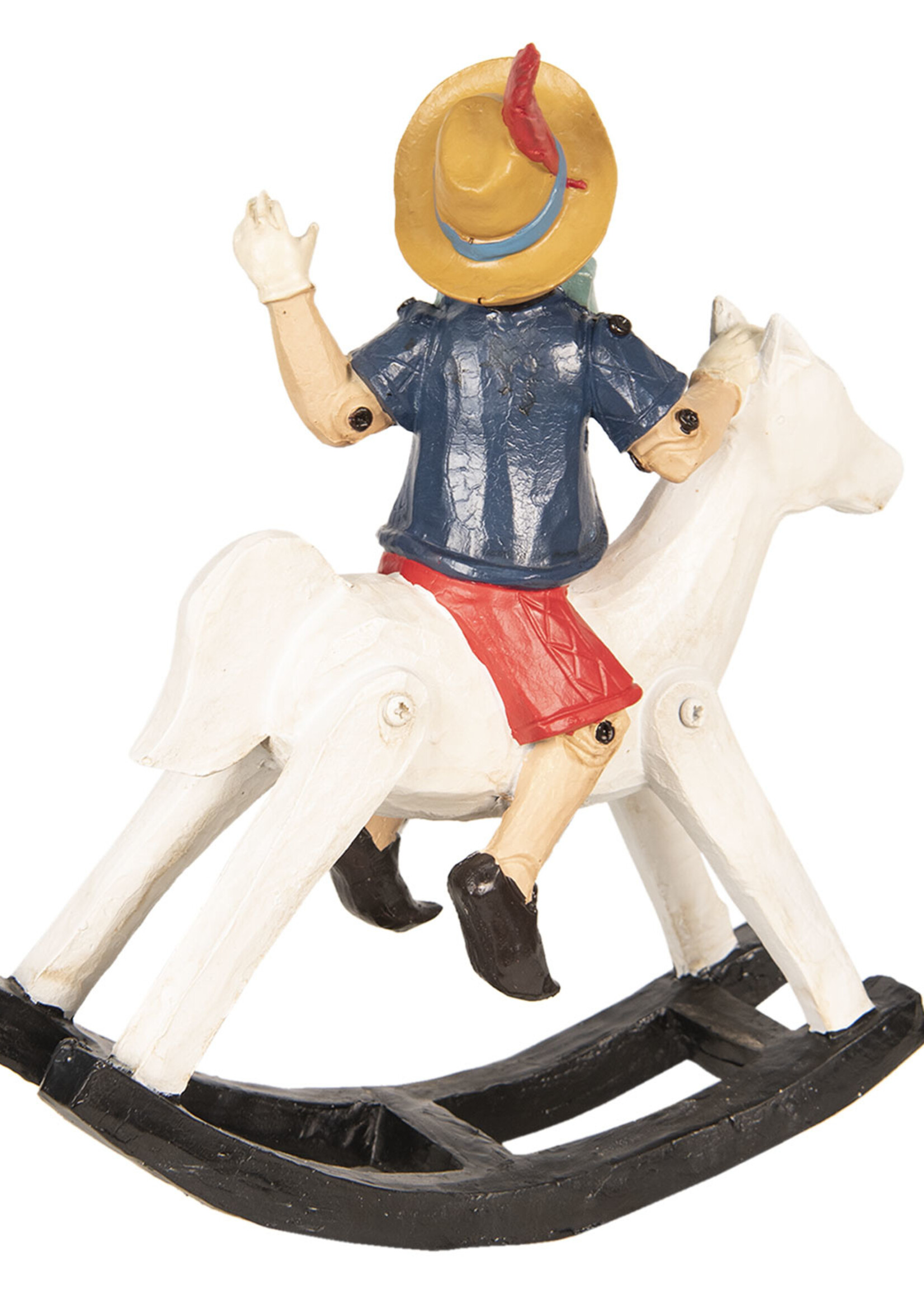 Clayre & Eef Poupée sur cheval à bascule 26*8*29 cm 6PR2526