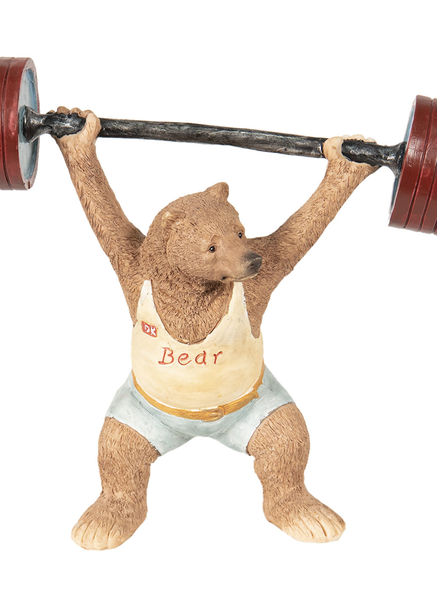 Clayre & Eef Decoratie beer gewichtheffen 21*9*18 cm 6PR2575