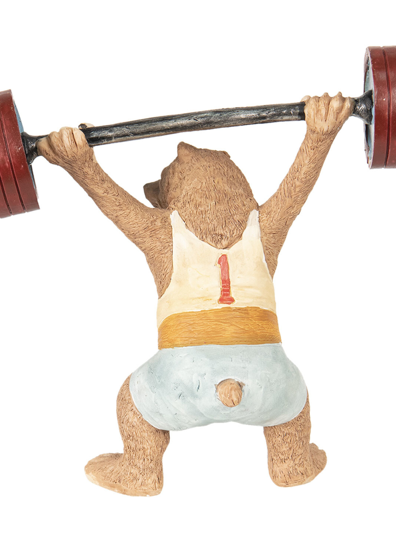 Clayre & Eef Decoratie beer gewichtheffen 21*9*18 cm 6PR2575