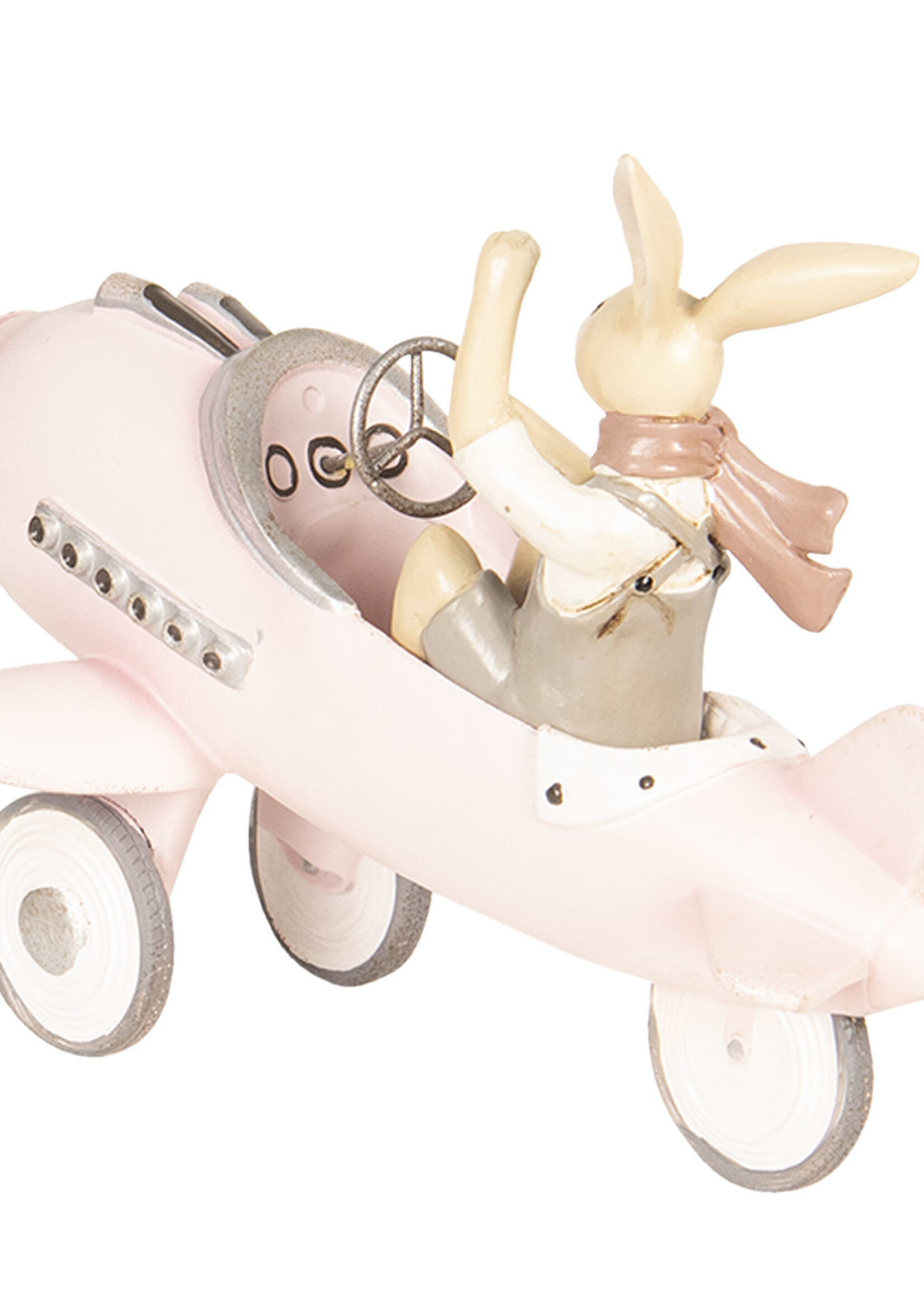 Clayre & Eef Décoration lapin en avion 25*17*18 cm 6PR2634
