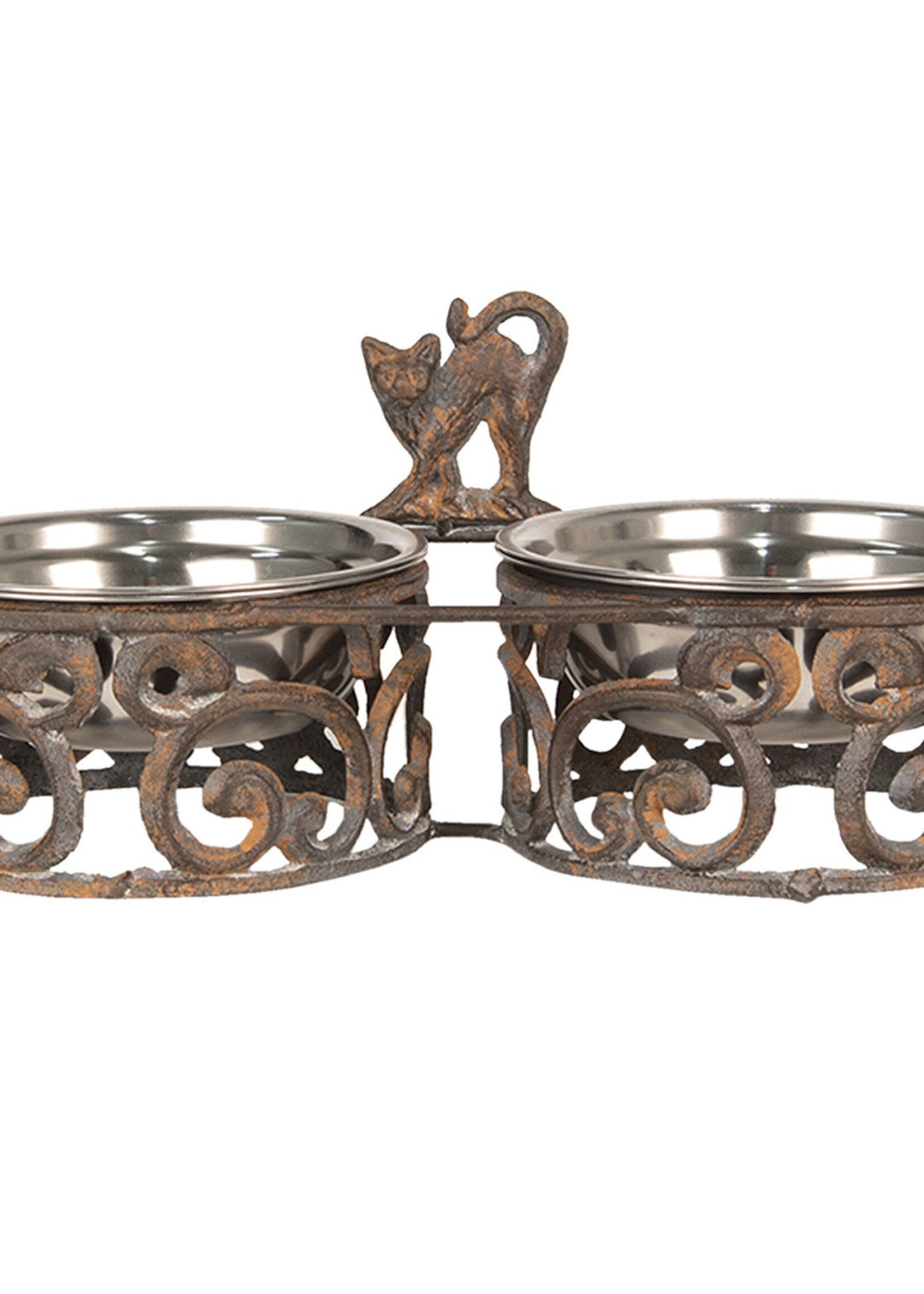 Clayre & Eef Gamelle animal 36*18*18 cm / 2*750 ml 6Y3485