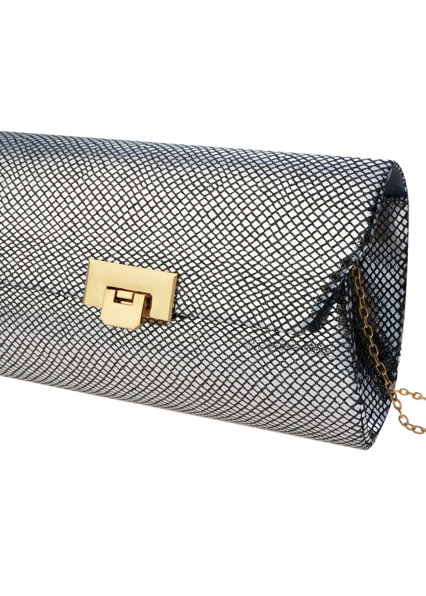 Clayre & Eef Sac 24*14 cm couleur argentée MLBAG0364